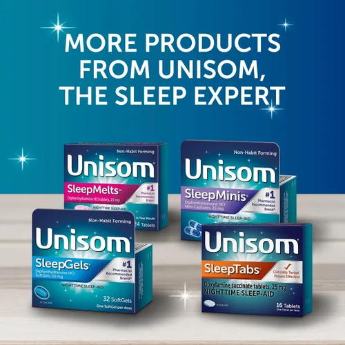 Vista 6 de Unisom SleepTabs, Ayuda nocturna para dormir, succinato de doxilamina, 48 tabletas