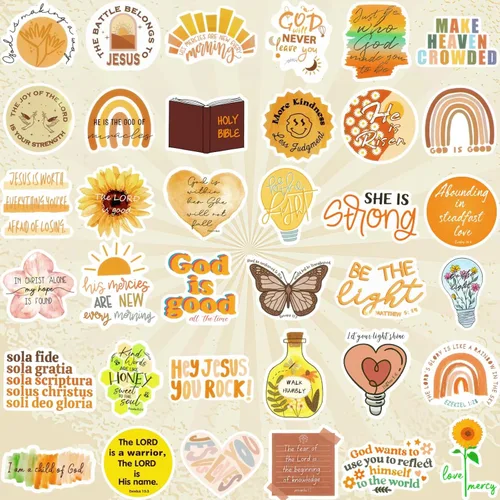 Vista 4 de 200 piezas de calcomanías cristianas inspiradas, calcomanías de versículos bíblicos para tablero de visión, botella de agua, laptop, álbum