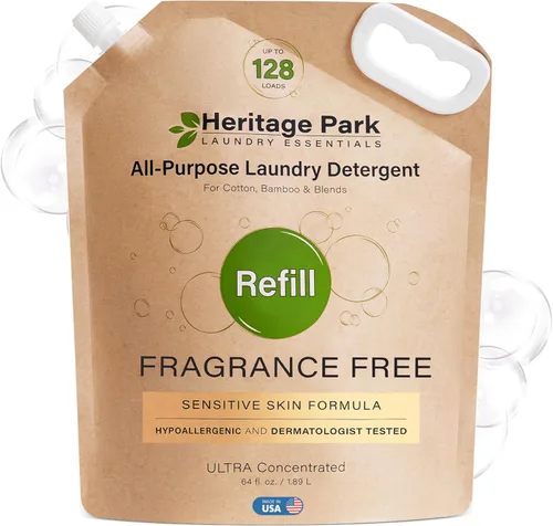 Vista 16 de Heritage Park - Detergente para ropa multiusos sin fragancia, pH neutro, probado por dermatólogos, agradable para la piel sensible, ultra