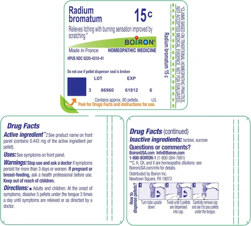 Vista 9 de Boiron Radium Bromatum 15C para picazón con sensación de ardor mejorado al rascarse - 80 pellets Gránulos homeopáticos de un solo medicamento