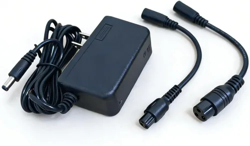 Vista 5 de Cargador Hoverboard de 3 clavijas y CC de doble enchufe, cargador de 29.4V 1A para baterías de litio de 24V 25.2V 25.6V 25.9V, múltiples