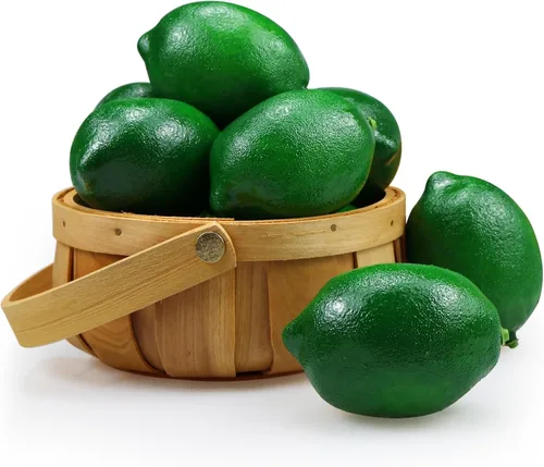 12 limones falsos, limones verdes artificiales, frutas artificiales, imitación de limón realista, simulación para fiesta de Kichen, Navidad,