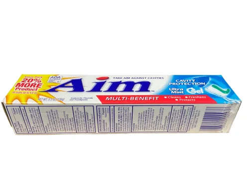 Vista 4 de Aim Cavity Protection - Pasta de dientes anticaries con flúor, gel ultra menta, 6 onzas, paquete de 6