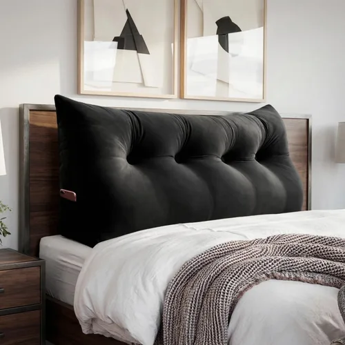 Vista 19 de Almohada de cabecero – Almohada de cama grande 3 en 1 como almohada de lectura de cuña, almohada grande para sofá cama o respaldo de apoyo, almohada