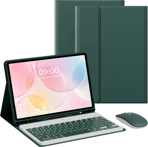 Vista 9 de Funda de teclado para Samsung Galaxy Tab A11+ Plus 2025/A9+ Plus de 11 pulgadas 2023, Samsung A9 Plus funda para tablet con ranura para bolígrafo, 7
