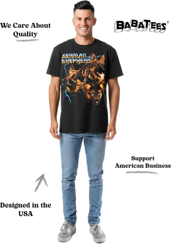 Vista 6 de Heavy Metal 80s Animal Black Camiseta - 100% algodón - para hombre y mujer azul (Blue Heeler)