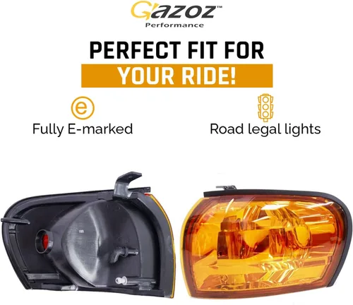 Vista 4 de Luces de esquina ámbar de cristal Lámparas W/E-Mark para 1992-2000 Subaru impreza Outback GC8 CC8A