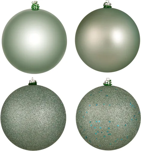 Vista 29 de Vickerman Adorno de bola de oro antiguo de 6 pulgadas con 4 acabados, 4 por caja