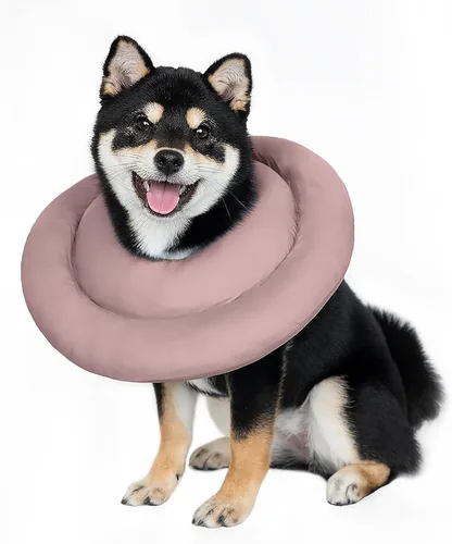 Vista 9 de Conos para perros pequeños, cómodo y ajustable suave cono alternativo después de la cirugía, collar de dona isabelino para la recuperación de perros