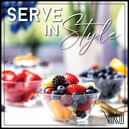 Vista 5 de Vikko Cuencos de Vidrio - Juego de 6, Platos de Vidrio de 7 Onzas para Postre, Dulces, Preparación de Cocina, Apto para Lavavajillas