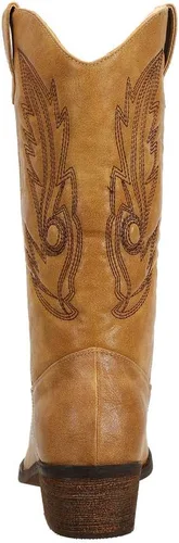 Vista 3 de Botas vaqueras para mujer, punta puntiaguda, a media pantorrilla, zapatos de moda occidental