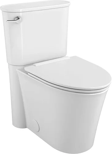 American Standard 226AA104.020 Studio S - Inodoro alargado de altura derecha con asiento - palanca de viaje a la izquierda, color blanco