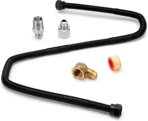 Vista 9 de Stanbroil Kit Conector de Línea de Gas Flexible sin Silbato de 3/8" X 12" para Hoguera de Gas Natural o LP y Chimenea