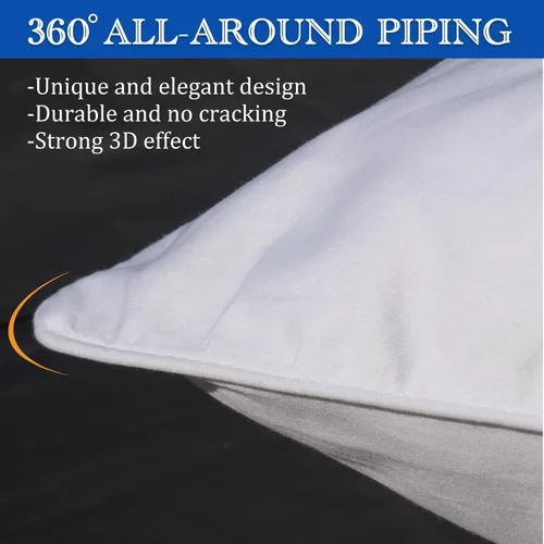 Vista 5 de Precoco Juego de fundas de almohada para niños pequeños, 2 fundas de almohada de algodón blanco de 14 x 19 pulgadas con diseño de cremallera para un