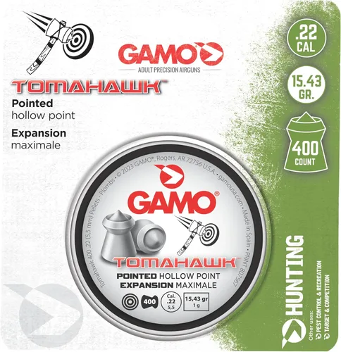 Vista 4 de Gamo Tomahawk Munición para Rifle de Aire de Pellets de Punta Hueca Puntiaguda Calibre .22