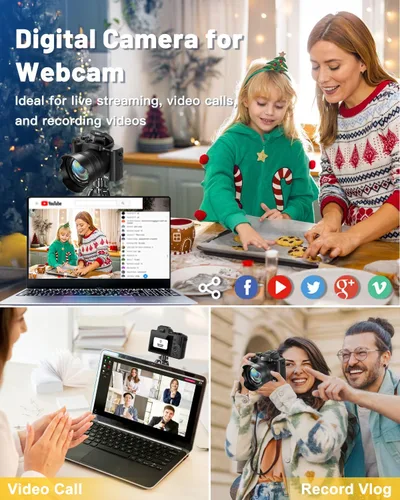 Vista 7 de Cámaras digitales 8K de 88 megapíxeles para fotografía, cámara WiFi de videoblogs de 8K para YouTube con enfoque automático y pantalla táctil