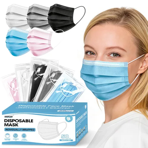 Vista 11 de NNPCBT 100 unidades de mascarillas desechables negras de 3 capas con filtro de protección