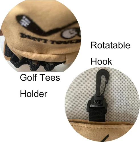 Vista 6 de Endysis Golf Ball Funny Bag, Golf Ball Storage Pouch, Funny Print Golf Accessories Bag with Golf Tee Holder, Keychain, 6 Balls Capacity, Gift for