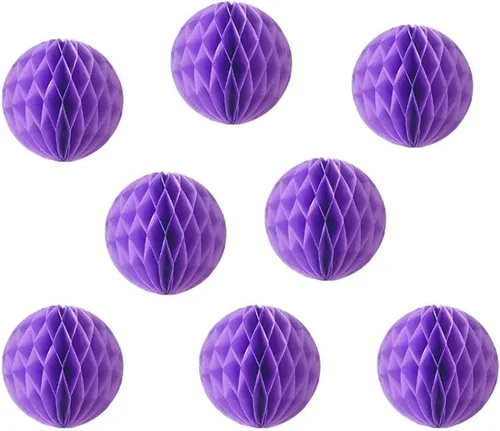 Vista 10 de 8 bolas de papel de panal de 8 pulgadas, bolas decorativas de panal de abeja, pompones de papel, bolas de flores, bolas colgantes de arte
