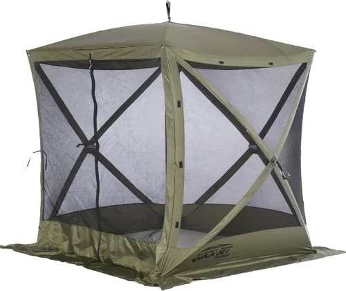 Vista 12 de CLAM Tienda de campaña con pantalla emergente, toldo para acampar al aire libre, viajero, 6 x 6 pies, marrón