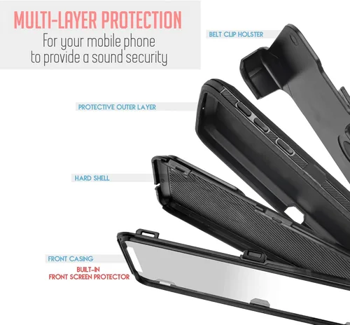 Vista 7 de Funda para Motorola Moto G-Power-5G 2023: Moto G 5G 2023, con funda de clip para cinturón, protección de cuerpo completo resistente, protector