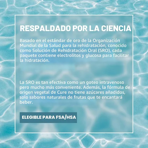 Vista 9 de Cure Hydration Mezcla de bebida con electrolitos a base de plantas Sin azúcar añadida Polvo de alivio de la deshidratación fabricado con agua