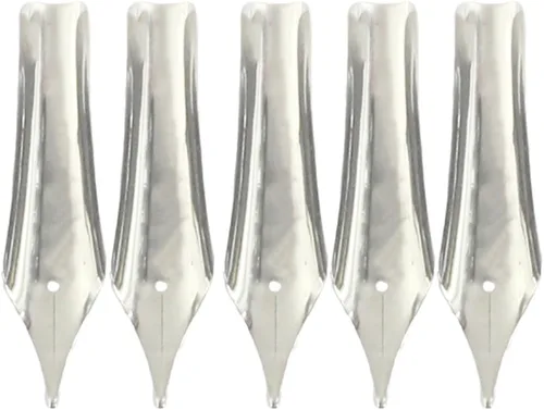 Vista 3 de Gullor 5 puntas de pluma estilográfica compatibles con Jinhao 159/450/750, plateado, punta mediana