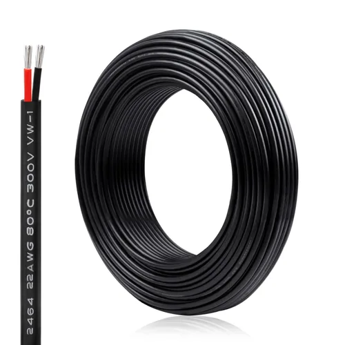 Vista 8 de Cable eléctrico conductor de calibre 22, 65.6 ft/65.6 pies 22 AWG, cable de conexión trenzado aislado de PVC, cable de extensión de cobre estañado