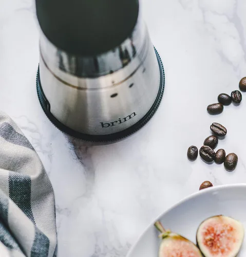 Vista 5 de Brim Electric Handheld Burr Coffee Grinder, Simple One-Touch Operation, 9 Precise Grind Settings from Espresso to French Press, Removable 30g Ground