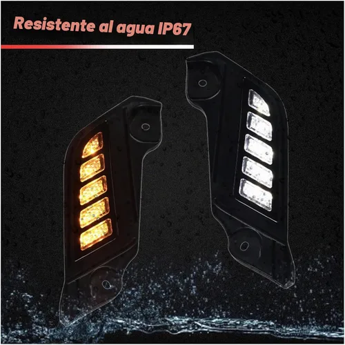 Vista 6 de Switchback - Luz marcadora lateral delantera blanca/ámbar para faro, lámpara de circulación diurna con función de señal de giro intermitente