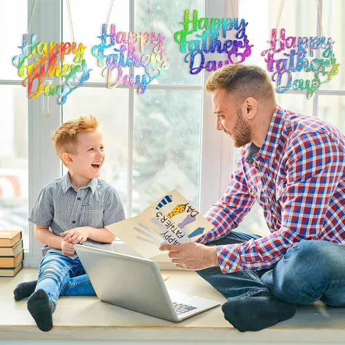 Vista 177 de Adornos de Letras de Madera PAPÁ para Pintar de 7 Pulgadas, Tamaño Grande, Recorte de Papi de Madera para el Día del Padre, DIY en Blanco, Madera