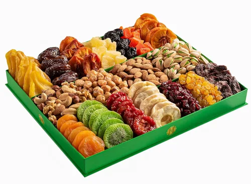 Vista 6 de Cesta de regalo de frutos secos y frutas secas, selección de 18 bandejas de alimentos, fantástica cesta de regalo de alimentos para cumpleaños