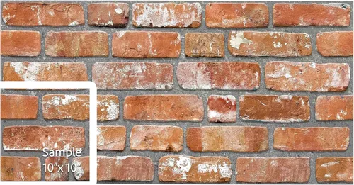 Vista 22 de Dundee Deco Paneles de pared 3D de ladrillo sintético, revestimiento de pared de aspecto de piedra marrón beige, espuma de poliestireno, muestra