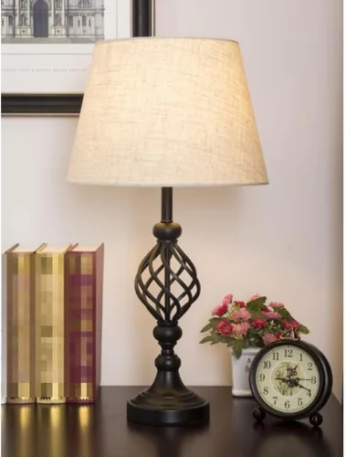 Vista 8 de Lamp for Desk Simple Retro Black Iron Table Lamp Living Room Decorative Lamp Bedroom Bedside Table Lamp Study Lighting Lamp Desk Lamps for Home