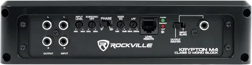 Vista 4 de Rockville Krypton M4 6000w Peak/1500w RMS Mono 1 Ohm Amplificador de Coche Amp+Remoto