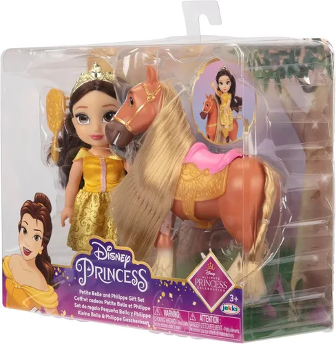 Vista 5 de Muñeca Disney Princess Belle y Set de Regalo Petite Phillipe, Amarillo