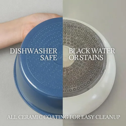 Vista 7 de 8Pcs Pots and Pans Set Nonstick Ceramic Cookware Set Removable Handle Induction Kitchen Cooking Set with Frying Pans and Sauce Pan, Blue