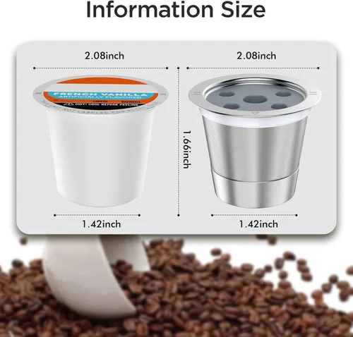 Vista 8 de Tazas K reutilizables para Ke K Supreme Tazas K recargables para Ke K Supreme Plus para cafetera (nuevo paquete de 1)