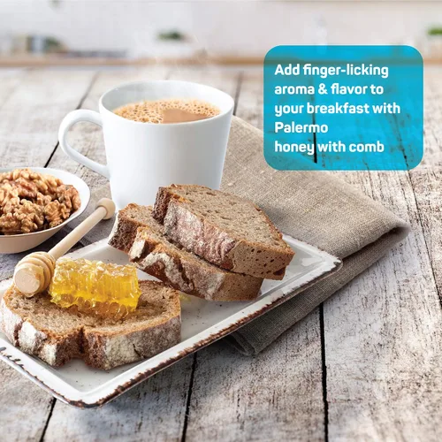 Vista 4 de Papa Palermo Honeycomb 100% comestible, totalmente natural, panal crudo gourmet, sin aditivos, sin conservantes - 7.05 onzas