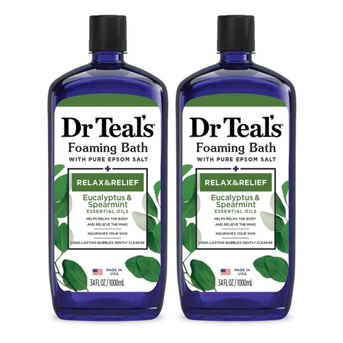 Vista 18 de Dr Teal's Baño espumoso con sal pura de Epsom, lavanda y eucalipto, 34 onzas líquidas (paquete de 2)