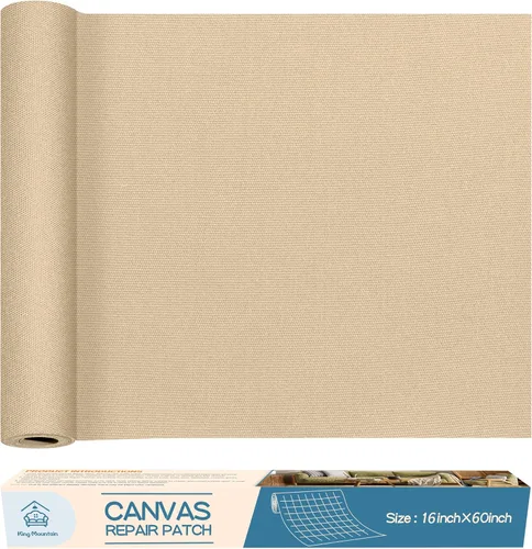 Vista 72 de KING MOUNTAIN Cinta de reparación de lona, parche para equipos para exteriores, 4 x 63 pulgadas, impermeable, autoadhesiva para reparar cubiertas