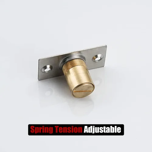 Vista 23 de JQK Herrajes para puerta de clóset, acero inoxidable ajustable con placa de golpeo, bronce antiguo, paquete de 2 unidades, HBC100-QG-P2