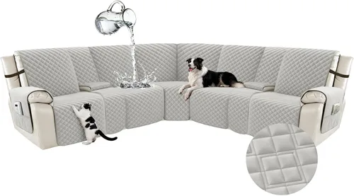 Vista 75 de Arfntevss Fundas Impermeables para Sofá Seccional Reclinable para Sofá Seccional Reclinable en Forma de L Antideslizante Lavable Funda