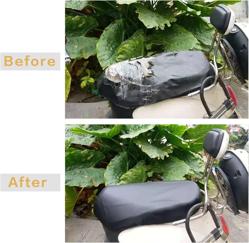 Vista 6 de Minho Funda de asiento de motocicleta, fundas de asiento de neopreno, accesorios de ciclomotor, material universal, impermeable, de cuero elástico