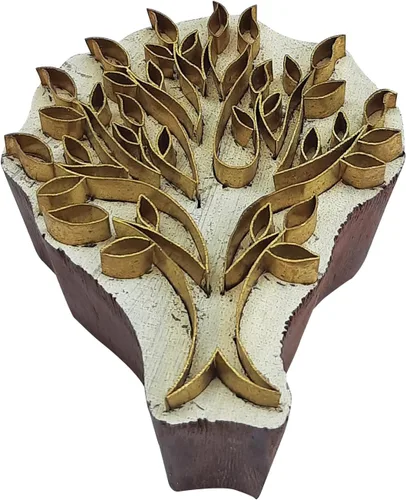 Vista 9 de Royal Kraft Sellos de madera de latón para impresión en bloques en arcilla, cerámica, tela BHGtag009