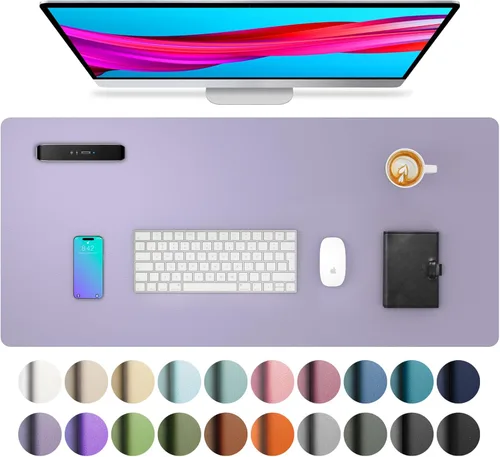 Vista 199 de Aothia Protector de Escritorio de Cuero, Alfombrilla para Ratón, Alfombrilla de Escritorio de Oficina, Secante de Escritorio de Cuero PU