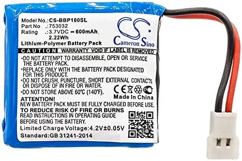 Vista 3 de Batería de repuesto de alto rendimiento de 3.7 V para Bee-Bot robot de piso programable robot de piso juguete infantil programable con 753032/600mAh