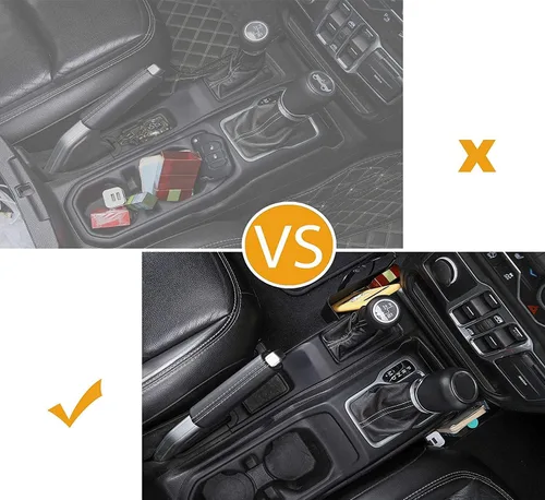 Vista 4 de JWWY Gear Tray Organizer for 2018–2026+ for Jeep Wrangler JL JLU & for Gladiator JT 4xe, Gear Shift Storage Box Center Console Compartment