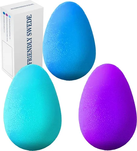 The Friendly Swede Stress Balls for Adults — 3 Squeeze Balls for Hand Therapy, Stress Relief & Hand Strength - Exercise for Grip Strength with 3