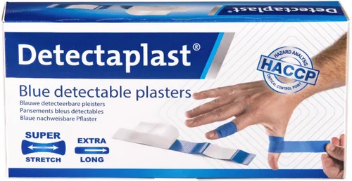 Vista 12 de Detectaplast Bandaids Impermeables Elásticas, Bandas Blue Wound para manipulación de alimentos, vendas detectables para botiquines de primeros